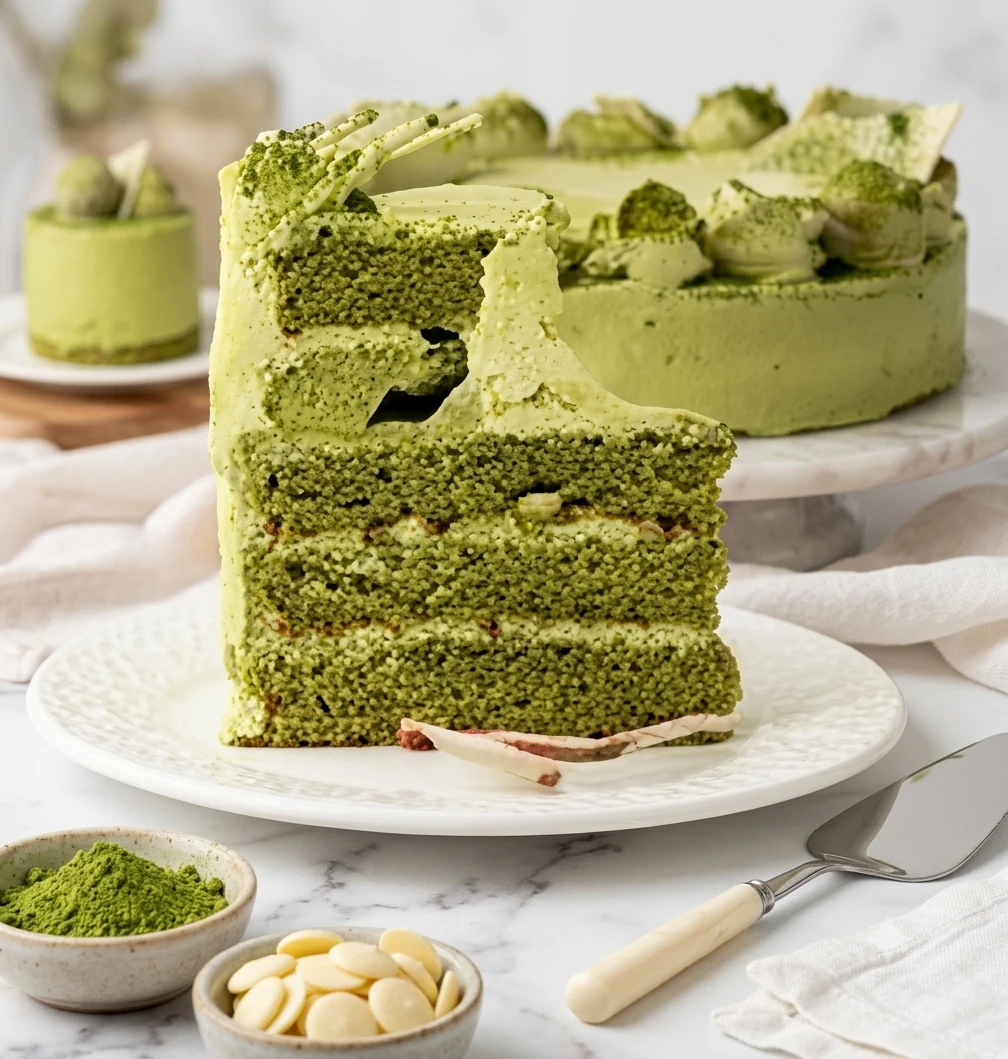 Matcha White Choco layer cake